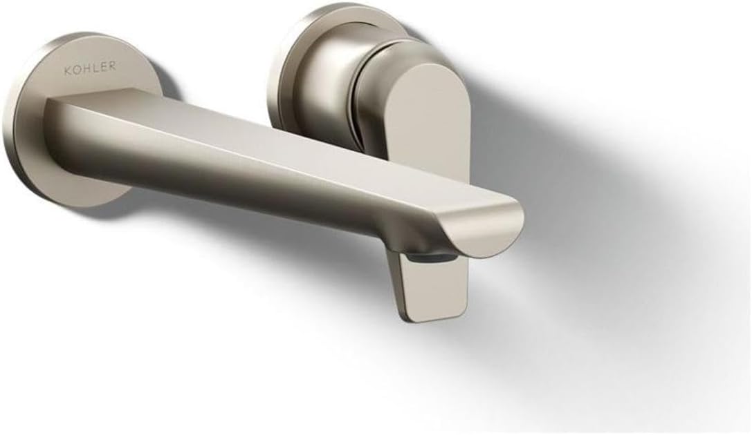 Kohler 97358-4-2MB Avid® Wall-Mount Bathroom Sink Faucet, 1.2 gpm, Vibrant Brushed Moderne Brass