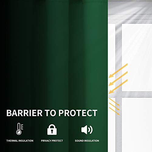 Image of Easy-Going Blackout Curtains for Bedroom, Solid Thermal Insulated Grommet and Noise Reduction Window Drapes, Room Darkening Curtains for Living Room, 2 Panels (52x63 in,Dark Green)