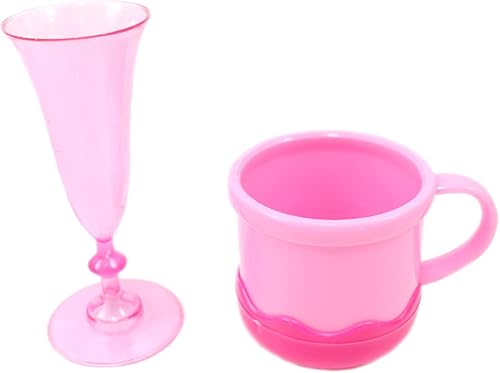 Miniatura 4 de Juego de té rosa de lujo para niños con teteras, vasos, platos y utensilios de cocina para juegos de simulación (18 piezas) Juego de té para niños,