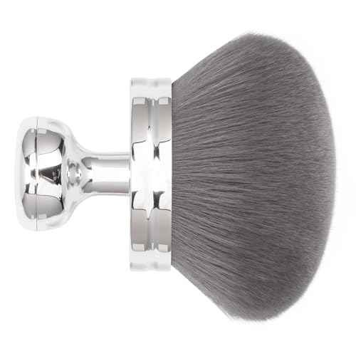 Blend & Blur Extra Large Body Makeup Brush for Self Tanner,Leg Makeup & Bronzer Self Tan Applicator, 3.2inch Wide Round Head Kabuki Brush For Application with Drawstring Bag (Silver)