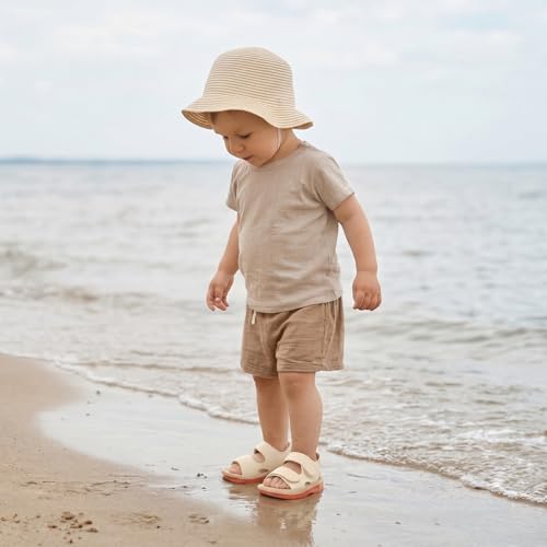 Image of Baby Boys Girls Squeaky Sandals Summer Closed-Toe Anti-Slip Premium Rubber Sole Toddler First Walkers Shoes