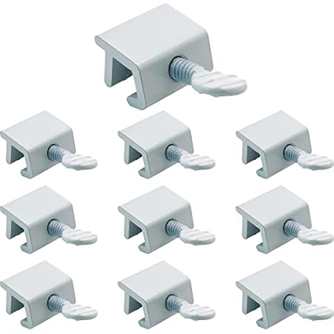 NU-SET Lock | Sliding Window Lock | Thumb Screw Window Lock for Window Security | Home Improvement & Door Hardware (White, 10 Pack) Cover