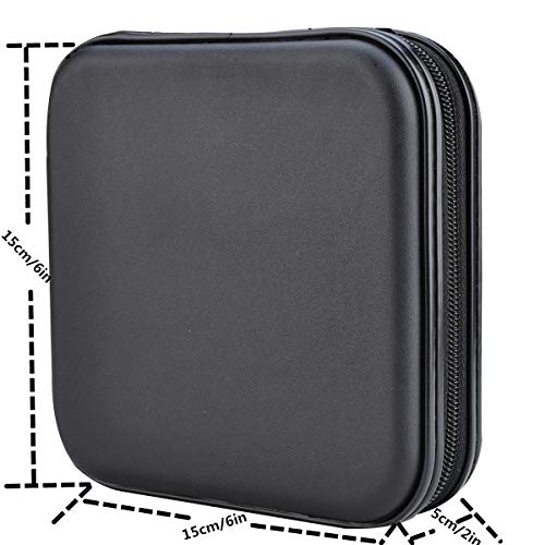 Xiongye Cd Dvd Wallet, 32 Capacity Heavy Duty, Dvd Cd Case Holder For Car, Portable Dvd/Vcd Storage Disk, Hard Shell Sturdy Case , Car Cd Disk Holder, Booklet, Blu-Ray Wallet (32 Capacity,Black) #TOP1