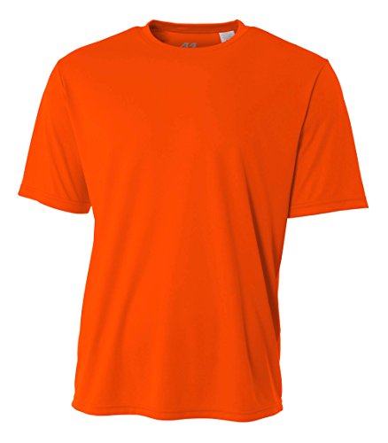 A4 Men's Cooling Performance Crew Short Sleeve T-Shirt, Safety Orange, X-Large