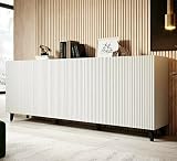 BB Loisir Commode de Rangement Meuble Universel Blanc 200x83x40cm Palace élegant sur Pieds