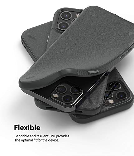 Image of Ringke Onyx for iPhone 12 / iPhone 12 Pro Case Back Cover, Rugged Flexible Protection Durable Anti-Slip TPU Heavy Impact Shock Absorbent for iPhone 12 / iPhone 12 Pro Back Cover Case - Dark Gray