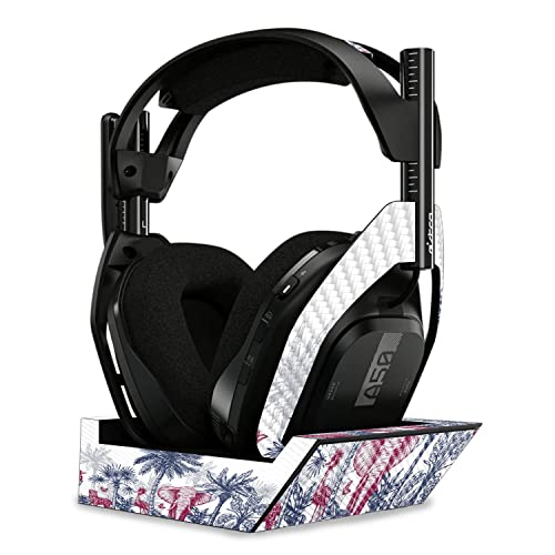 Image of MightySkins Carbon Fiber Skin Compatible with Astro A50 Wireless Headphones + Base Station (Gen 4) - Tropical Jungle | Protective, Durable Textured Carbon Fiber Finish | Easy to Apply