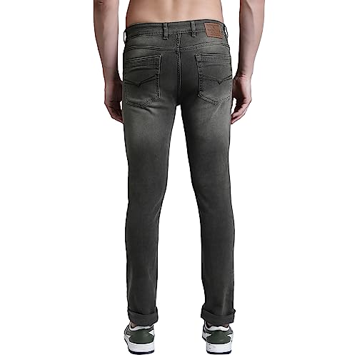 Image of Cantabil Cotton Denim Flat Front Mid Rise Full Length Regular Fit Casual Jeans for Men | Denim for Mens | Mens Full Length Cotton Casual Jeans (P MDNM00417A)