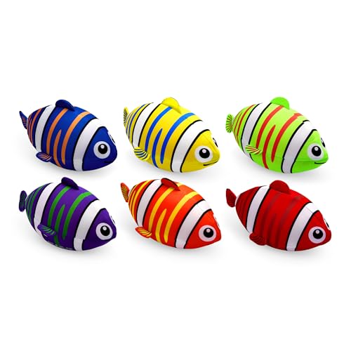 Nasco PE08648 Giant Fish Football Set of 6 - Soft Neoprene - Indoor & Outdoor Use, Assorted Colors