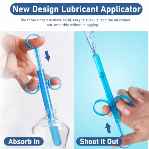 Image of 2 Pack Lube Applicator - Lube Shooter with Smooth Rounded Cap,Lube Applicator Reusable,Suitable for Men and Women(Blue&White)