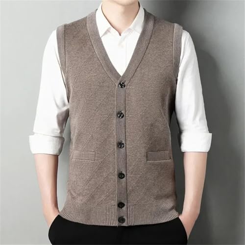 Men's Thickened Sleeveless Knitted Vest Casual Warm Autumn Winter Cardigan Sweater3
