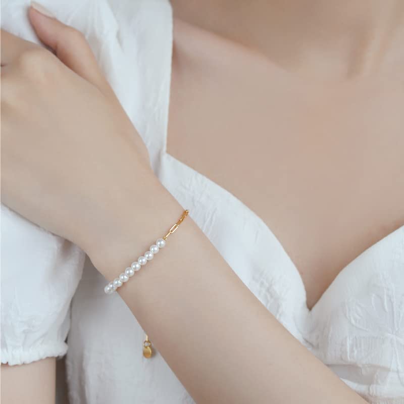 Perle d'eau douce asymétrique et or 14k pour un bijou d'exception moderne - 2