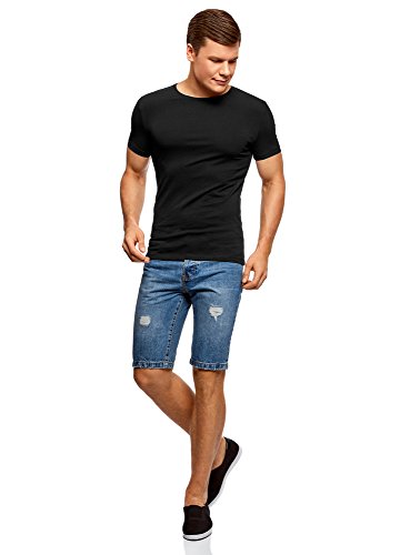 Oodji Ultra Uomo T-Shirt Basic (Pacco di 2), Nero