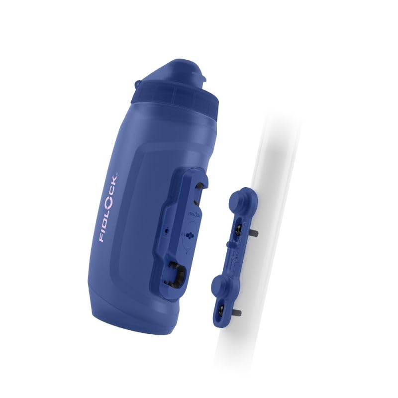 Fidlock Twist bottle 590 + bike base, 590 ml bicycle water bottle with magnetic mechanical bottle holder system, including holder, BPA-free and dishwasher safe, colour motion blue โ image 1
