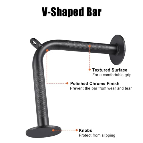 Workout Cable Machine Attachment for Home Gym, SERTT LAT Pulldown Attachments, Cable Accessories for Weight Training, Straight Pull Down Bar, Tricep Rope, Double D Row Handle, V-Shaped Bar by SERTT - Image 5