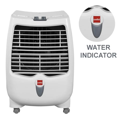 Image of CELLO Gem 25 Heavy Duty Vertical Commercial Air Cooler 22 Litres | High-Density Honeycomb Cooling Pads, Auto-Fill Water Technology, Powerful Air Flow | Long Life Air Cooler For Office & Personal Use