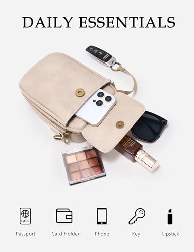 Image of Yarnic Small Crossbody Bag, Vegan Leather Cell Phone Purse for Women, Vintage Wallet Bag with Card Slots