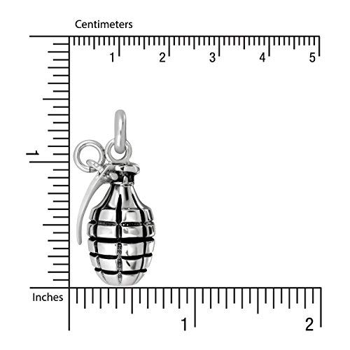 Withlovesilver Solid 925 Sterling Silver Charm Hand Grenade Pendant #TOP3