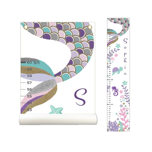 Personalized Canvas Growth Chart for Kids, Height Chart for Kids, Growth Chart Banner with Name