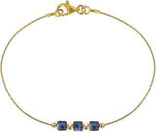 Bracelet Gold Filled Trois Petits Cubes de Saphir