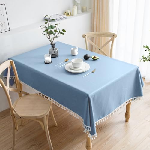Nappe en coton et lin rectangulaire pour table de salle à manger - 8