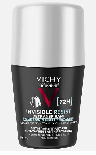 Invisible Resist Deodorant for Men 72H, Roll-On, Lot of 2 x 50 ml