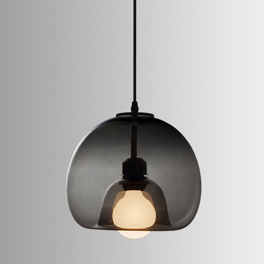 Lampe suspendue en rotin ronde lustre rétro osier E27