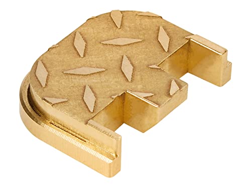 NDZ Performance Brass Slide Back Plate for Glock Gen 5 – Diamond Cut – Polished Brass – Fits G17 G19 G19X G22 G23 G26 G27 G34 G45 G47 G49 – USA Made