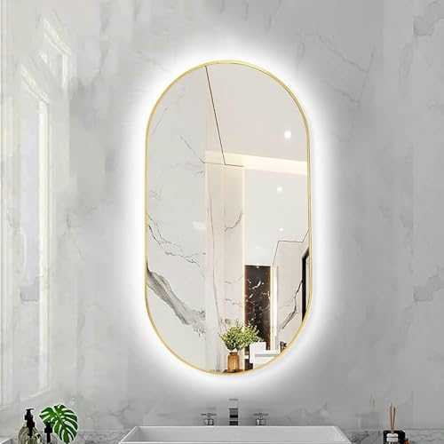 Miroir de bain ovale à rétro-éclairage LED pour un reflet parfait