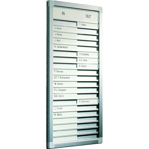 Legamaster 7-622300 In-and-Outboard Professional, An-und Abwesenheitsübersicht für 30 Personen, 26 x 77 cm, eloxiertes Aluminium