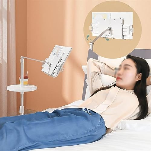 Bookstand for Reading in Bed, Floor Book Holder for Reading, Book Stand for Reading Adjustable Height Angle, Hands Free Cookbook Holder Stand for Magazines (/White) (/White)