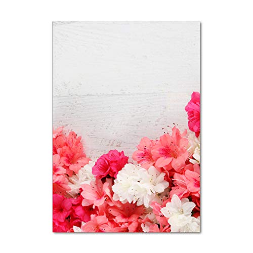 Impression sur verre acrylique Tulup 70x100 cm avec motif fleurs rose et bois