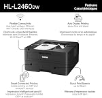 Brother HL-L2460DW Imprimante laser monochrome sans fil de bureau – Duplex sur l'encre et toner avec un abonnement rafraîchi