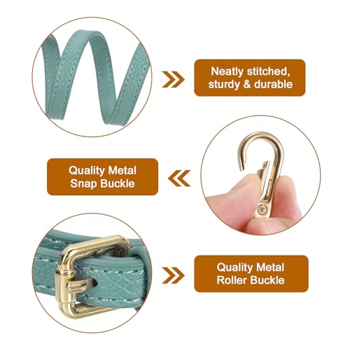 Image of uxcell Leather Bag Strap Replacement Adjustable Crossbody Bag Straps Conversion for Shoulder Bag Handbag Purse, Blue, Gold Buckle