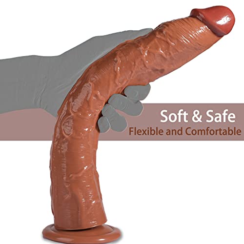 Realistic Dildo With Small Glans Balls-Free, 13.4 Inch Big Dildo Huge, Jelly Dildo With Strong Suction Cup, Adult Sex Toy For Women Men Female Couples, G-Spot Prostate Play Soul Dildo #TOP6