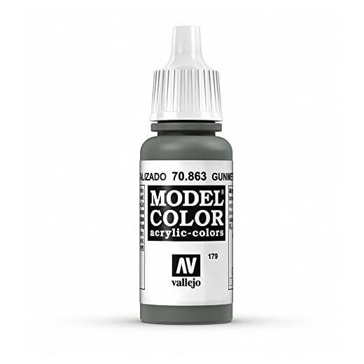 VALLEJO Model Color Pintura Acrílica, Gris (Gunmetal Grey), 17 ml