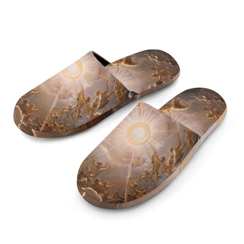 Gods Greek Mythology Flannel Cotton Slippers Anti-Skid Indoor Outdoor Slippers Closed Toe Slip-on House Shoes