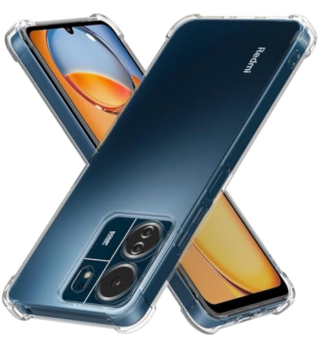 Image of BOXXO Flexible Back Cover for Mi Redmi 13C 4G | Back Cover Transparent Clear Shockproof Case Four Corner Protection | Slim Protective Mobile Phone Cover for Mi Redmi 13C 4G