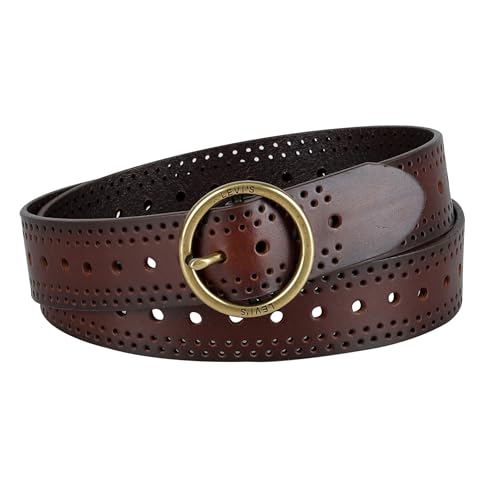 Levi's Women's Multi-Perforate Fully Adjustable Casual Belt for Jeans, Trousers and Dresses