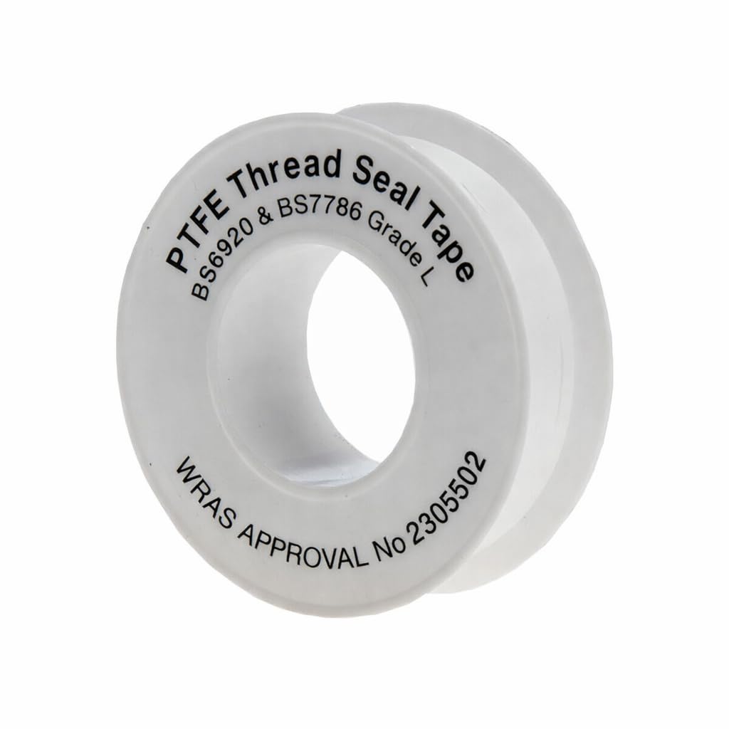Ptfe Thread Seal Tape 12Mm X 12M 2 Pack 24M Total White Plumbers Tape Wras Approved For Water Pipe Fittings And Plumbing 5027785808756