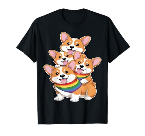 Arcoíris Corgis Pride Camiseta