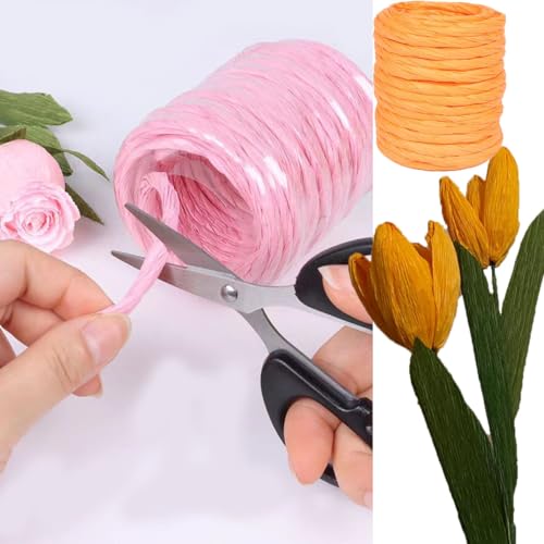 Cinta de papel de rafia de 4 mm para hacer cestas estables 8