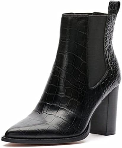 Vince Camuto Ellea Black Pull On Pointed Toe Block Heeled Ankle Fashion Boot (Black, 9.5)