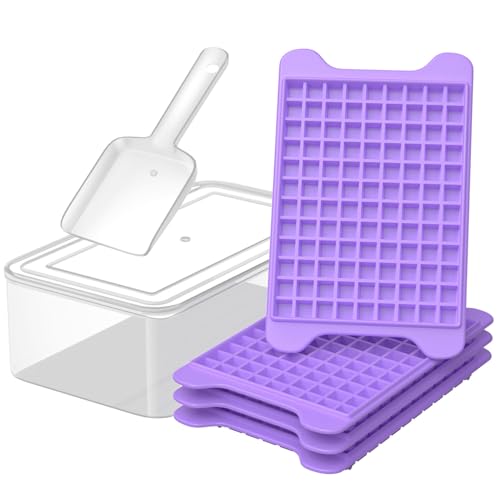 Image of Mini Ice Cube Tray for Freezer: GGUW Nugget Ice Cube Tray with Bin - Crushed Ice Tray Making 4×108 PCS Icecube - Easy Release Iced Maker Trays