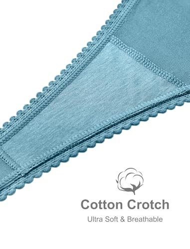 VOENXE Spitze String Tanga Damen Unterhosen,Nahtlos Unterwäsche Frauen Mehrpack,Seamless Invisible Lace Slip Panty,Ohne Naht Komfortabel Unterhose Underwear,No Show Women Atmungsaktiv Thong,5 Pack Set 4