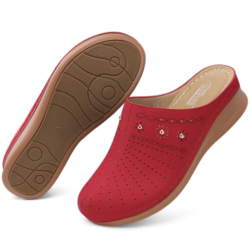 Image of SHIBEVER Clogs for Women Mules Comfortable: Slip On Closed Toe Casual Shoes