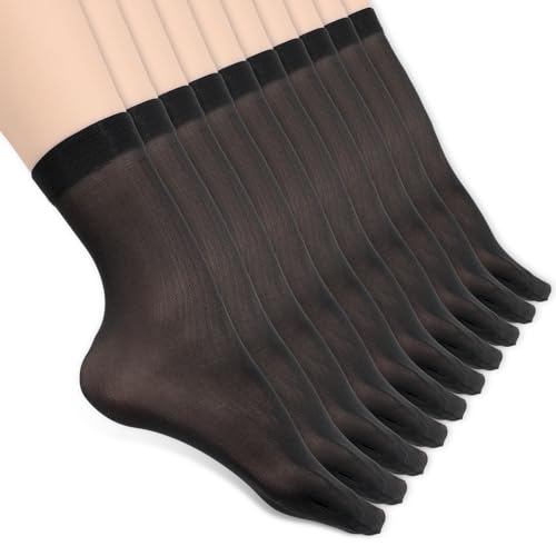 Exircy 10 Pairs Women Ankle Sheer Socks Black Women's Ankle 
