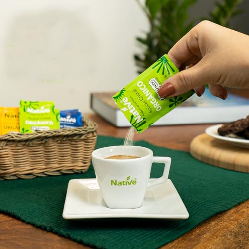 Native Açúcar Cristal Orgânico Com 50 Sachês De 5G