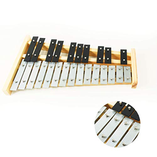 Professional Wooden Soprano Glockenspiel Xylophone with 27 Metal Keys for Adults and Kids - Includes 2 Plastic Beaters