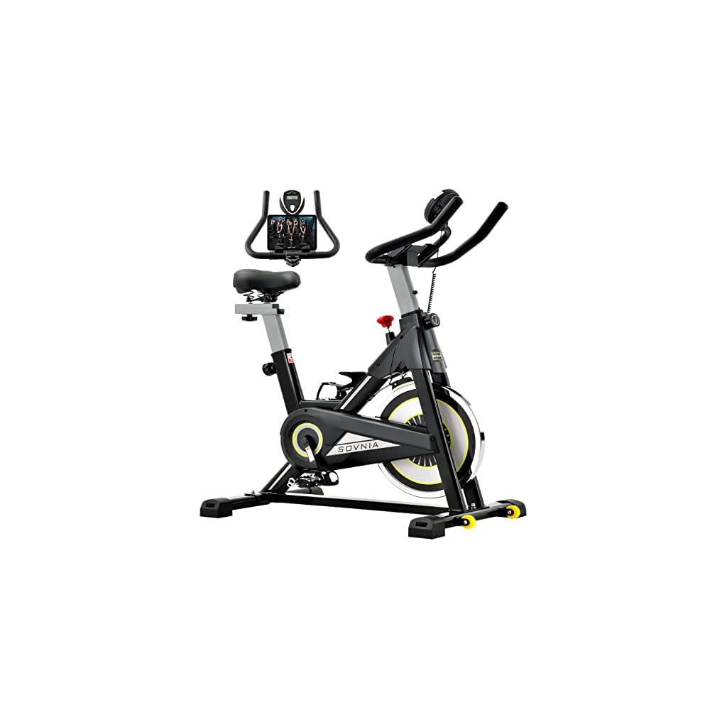 Exercise-Bike-Sovnia-Stationary-Bikes-Indoor-Cycling-Bike-with-iPad-Holder-LCD-Monitor-and-Comfortable-Seat-Cushion-330-Lbs-Weight-Capacity